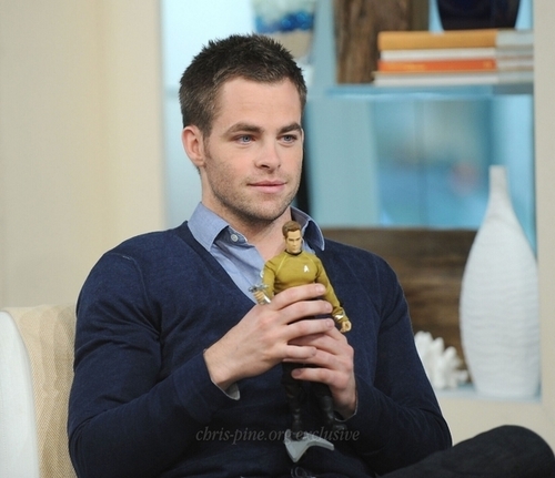  Chris filming a interview for CBS' "The Early Show"
