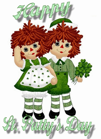  Happy St. Patrick's día Raggedy Ann and Andy