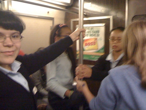  Me and my Marafiki on the subway on our last feild trip