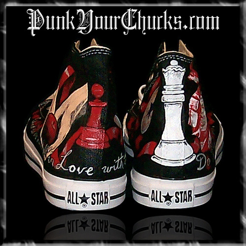 Twilight Converse Sneakers painted by www.punkyourchucks.com artist MAG