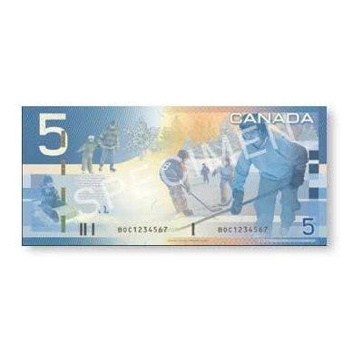  Canadian 5 dollar bill