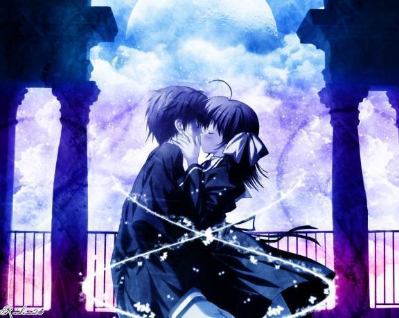 drawings of anime couples kissing. anime couples in love kissing.
