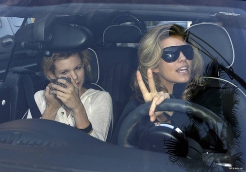 AnnaLynne drives through Beverly Hills in her Mini Cooper