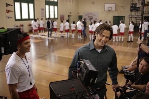  On set with Jensen and Jared