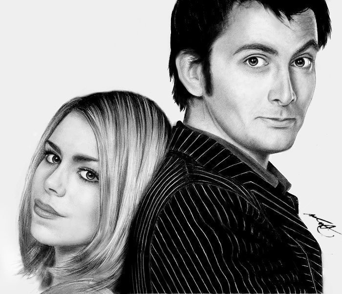 The Doctor and Rose Drawing