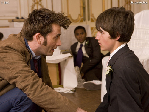Tommy Knight and David Tennant