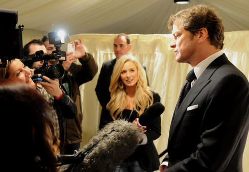  Colin Firth turns on the Christmas lights at Regent rue