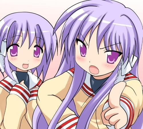  Clannad and Lucky 星, つ星 twin comparison