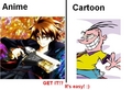 The difference of Anime and Cartoon people! - random fan art