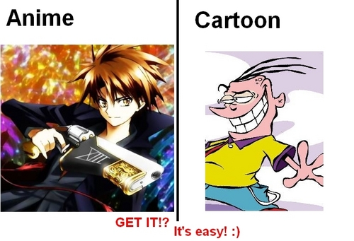 The difference of Anime and Cartoon people!