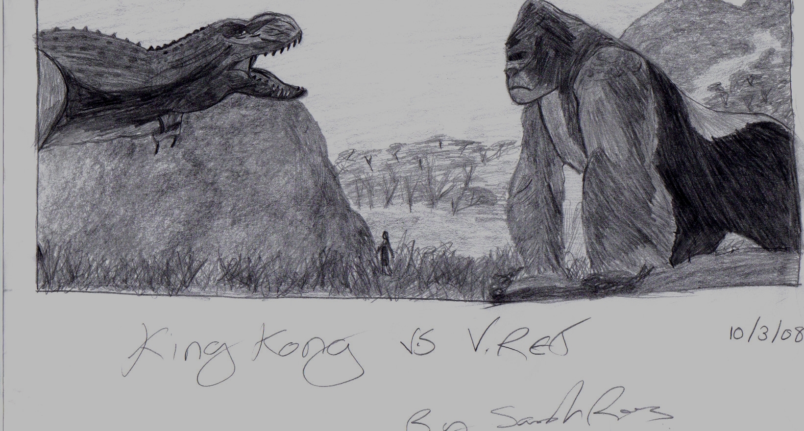 Раскраска Черепозавр и Кинг Конг