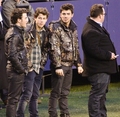 At the Giants/Cowboys Game in NY with their band. 6.12.09 - the-jonas-brothers photo