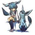 glaceon and trainer - pokemon fan art