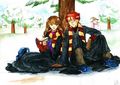 Hermione and Ron Fanart - hermione-granger fan art