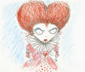 Tim Burtons original sketch of the red queen - alice-in-wonderland-2010 photo