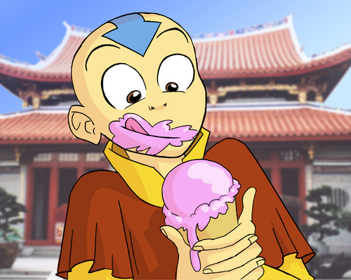  Aang Eating Ice Cream