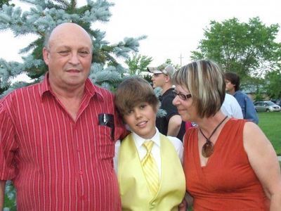  Justin with friend and family