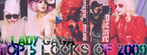 Lady GaGa's top, boven 5 looks of 2009