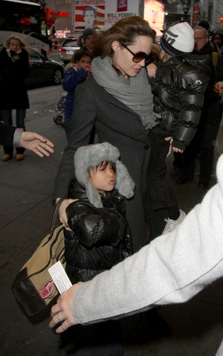  Angelina & Family Out in NYC