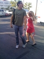 Dianna and Matt Goofing Around on Set - glee photo