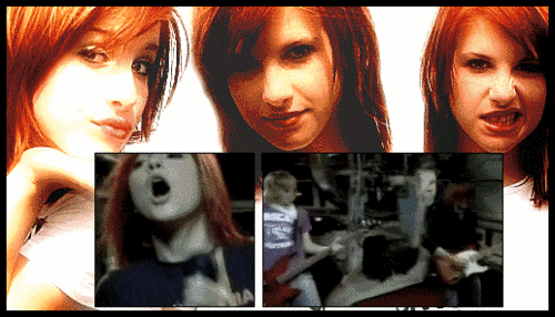 Animated gif's of Hayley Williams in 'Pressure' and 'Emergency' music videos