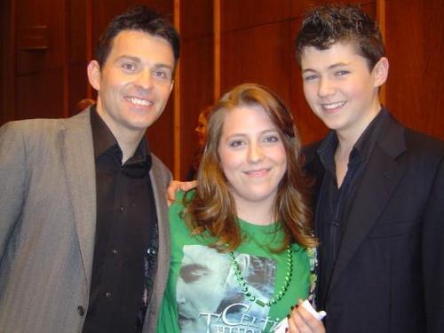 Ryan and Damian with a fan