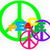  Multi-colored peace signs