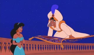 "You don't want to go for a ride, do you?" asked Aladdin. How did Jasmine reply?