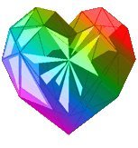 What does the rainbow-colored heart symbolizes?