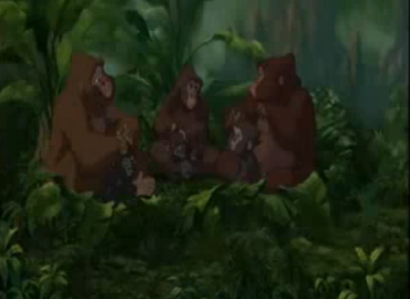 How did the writers keep track of the different gorilla families in Tarzan?