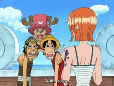 What did Nami say that made them make this face?