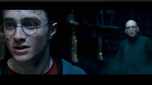  In the half-blood prince movie did harry actually confront voldermort like OOTP?