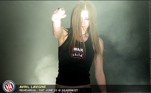  In her Dual-Disc video, Avril appears wearing a t-shirt bearing the legend _____ _____.
