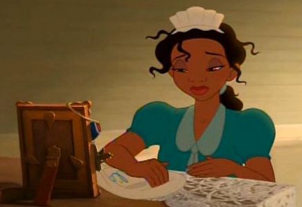 What is adult Tiana's first line?