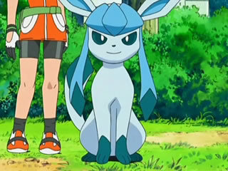 Which attack of the May's Glaceon that wasn't used in a battle against Dawn at the Wallace Cup?