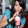 Selena slurping on something delicious!! Hayley_Selena14 photo