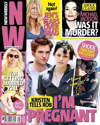 no she not it's all bull!

the mags are out of control on any story that has to do with Rob and Kristen and there 'realationship'...none of us are them so we don't know what happening with them, but i'm sure if they get together or if they are, they will tell when they ready to tell ppl!!!

plus woulnd't there be a better chance that it could be micheal's kid - remember they were together, did the mags forget him!

[b]EDIT:[/b]
here a link to the NW magizine,
http://nw.ninemsn.com.au/topstory the austraila mag that started it....all the info is from[i]'close pals' and 'an insider who close to the stars'[/i]

this is the cover 
-Zoe

                  