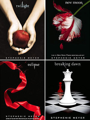 The Twilight covers are all supposed to represent something, and I know the apple represents temptation, but what do the New Moon, Eclipse, and Breaking Dawn covers mean?