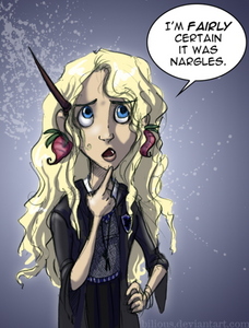  The Nargle is yet another creature that Luna Lovegood and Xenophilius Lovegood believe exists though not many others do. The Nargle is known to infest mistletoe and to be a mischievous thief. Luna Lovegood claims that her Butterbeer cork নেকলেস keeps away the Nargles. <i>from http://harrypotter.wikia.com/wiki/Nargle </i>