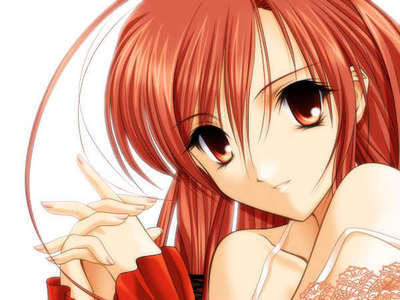 Red haired girl anime