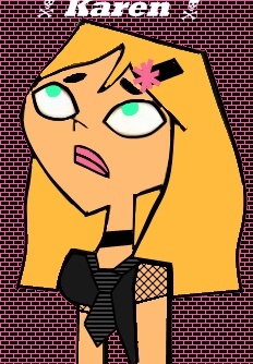 Name: Karen
age:16
song:ummm..i dunno e.e
Hobbie:drawing, singing, being at the comp, watch tv,talk about tdi all the time (mostly about duncan x3),etc..
likes:very much stff :/
Dislikes:Gwen, Miley Cyrus, HSM, etc.
Bio: i..nevr..put up a bio x3