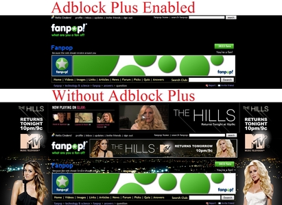  It's an advertisement for "The Hills." If u have Firefox and have your adblock program enabled, u won't see the ad, just the black background.