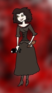  Here's my entry ^^ This is my supposedly me. I plan on being Mrs. Lovett from Sweeney Todd for Halloween. So, here it is. In case anyone is wondering, she is holding a Sweeney doll and a rolling pin ^^; I messed up her hands. I worked like 2 hours on this.