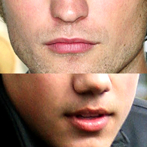  Who do u think has the most kissable lips Robert Pattinson au Taylor Lautner?