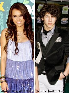  mylie and nick. they look cute together.