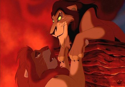 When Scar grabbed Mufasa's paws Mufasa roared with pain but when Scar did it to Simba Simba made no noise at all what do Du think happed?.