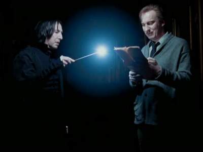  i 愛 the episode in HP and the Prisoner of Azkaban where he catches Harry in the middle of the night. And then Lupin comes along and he says "Well, well, Lupin! Out for a little walk in the moonlight are we?" I 愛 that, i 愛 the whole conversation between the three of them :)