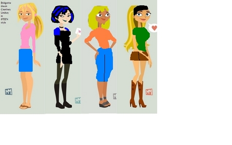  I have a picture you can use and I will name the charecters. Bridgette: Me Rebecca Gwen: My sis Mimi Courtney: My friend Faith Lindsay: My other friend Sandra.