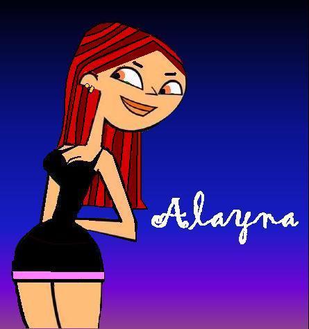  I'd be honored if Alayna can be a memebr of TDI Fanpop, but if te want to change her crush, just get me noticed. Name: Alayna Age: 16 almost 17 Country: England Look like: She's very pretty, had brown (with a touch of red)hair, a little black dress, two ear pierce in each ear, light brown eyes and amazing body curves ^.^ Personality: She has an strong one. She seems to be a lady, but really she acts like a tomboy, and she doesn't care what other people thinks about her. Always tells the truth about she thinks of other pepole, be careful. But also she's a very loyable friend, te can trust her... she will never betray you. Friends: In the camp she's very close friend to Leshawna, Izzy and Gwen. She is also firend of Duncan, Trent and Owen. Enemies: Heather, because she wanted to bullied her like everyone else and she couldn't, and Courtney, because she thought that Alayna had a crush on Duncan and it wasn't truth. In fact, Alayna is very upset because it was a total misunderstanding, and she apreciate Courtney. She loves someone else... Crush: She is in Amore with Chris ^.^ IQ: 150 (she's intelligent) Likes: Rock Musica of '70 -'90 period, Older boys, Fried Chicken, and all kind of Books. Dislikes: Stupid people, and Squids (as a food) Afraid of: TV red light (It's scary in the middle of the night) Well It's kinda like me, and the guy I like it's also named Chris, but I've got black hair. Well, it's your choice. Me and Alayna will be happy being selected.