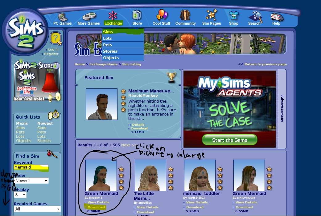 the sims 2 create a sim shop